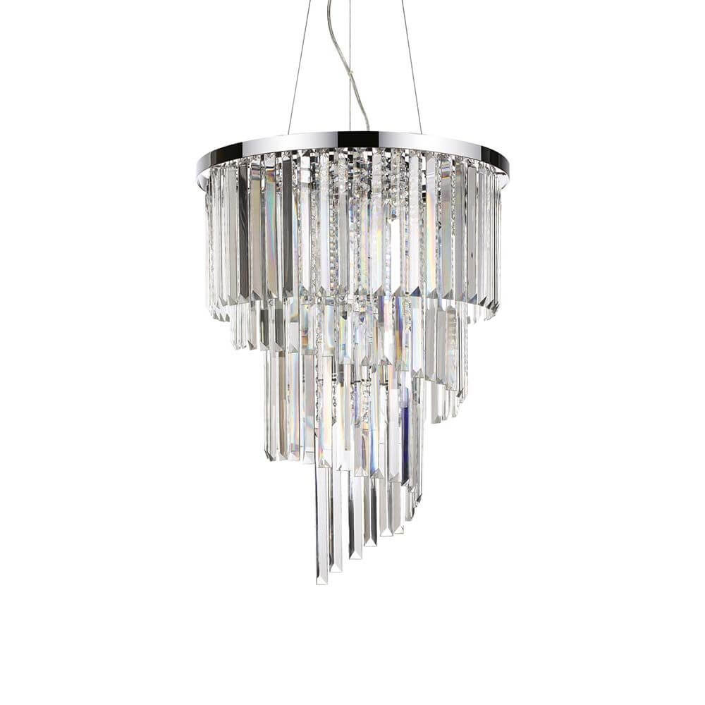 Taklampe Carlton Sp12 med glitrende krystaller og moderne design.