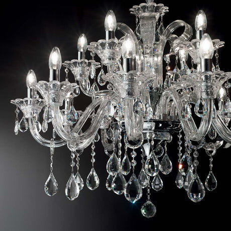 Hängeleuchte Colossal Sp15 Transparent mit kristallklaren Hängevorrichtungen und elegantem Design.