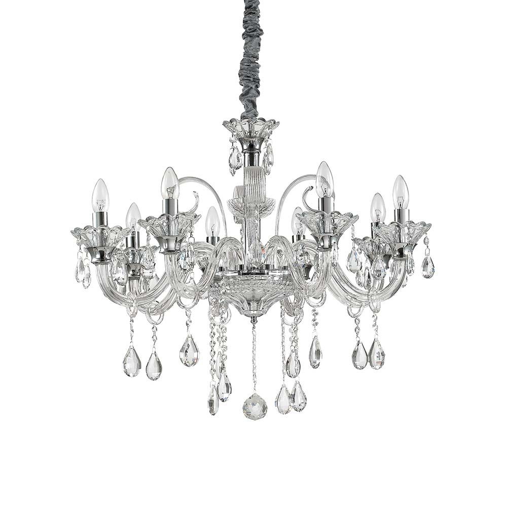 Hängeleuchte Colossal Sp8 Transparent mit elegantem Design und Kristallverzierungen für stilvolle Innenräume.