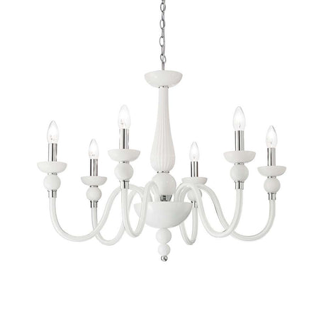 Hängeleuchte Doge Sp6 Weiß - stilvolle weiße Hängeleuchte mit sechs Leuchten für elegantes Ambiente.