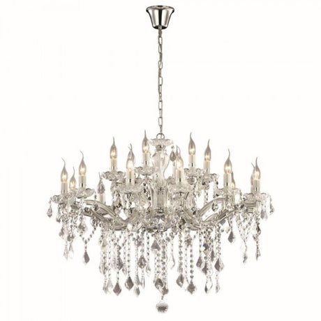 Hängeleuchte Florian Sp18 Chrom, elegante Kristallleuchte mit 16 Lichtern für stilvolle Innenräume.