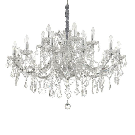Suspension Napoleon Sp18 chrom - élégante lampe en cristal avec 12 bougies pour des espaces raffinés.