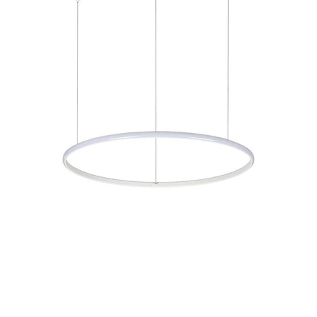 Hulahoop Pendelleuchte Weiß, moderne hängende Lampe im minimalistischen Design, Deckenleuchte für stilvolle Innenräume.