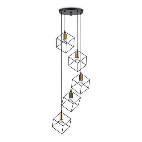 Moderne Ice Pendelleuchte 5-flammig mit geometrischen Formen und elegantem Design.