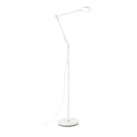 LED Lampadaire Futura 145 cm blanc dans un blanc moderne, idéal pour un éclairage élégant et des accents fonctionnels.