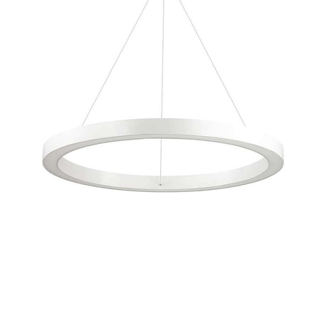 LED Oracle pendant light Ø 70cm White in a modern design, floating and elegant for indoor spaces.
