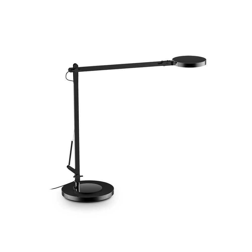 LED Tischleuchte Futura Touchdimmer Schwarz mit modernem Design und flexiblem Arm, ideal für Schreibtischbeleuchtung.