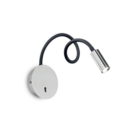 LED Wandlampe Focus-2 Chrom mit flexiblem Hals in modernem Design.
