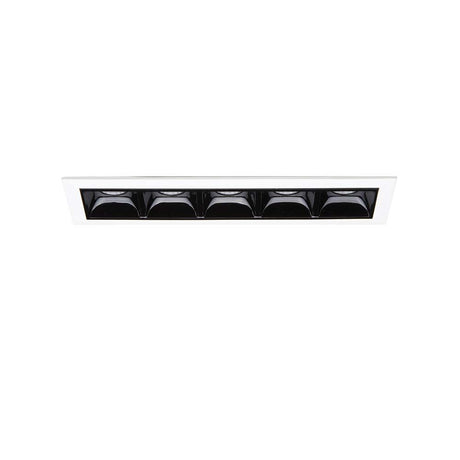 Lika LED Indbyggede loftspots med fem sorte lamper til moderne interiørbelysning.