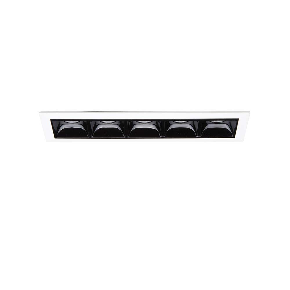 Lika LED Decken Einbauspots mit fünf schwarzen Lampen für moderne Innenbeleuchtung.