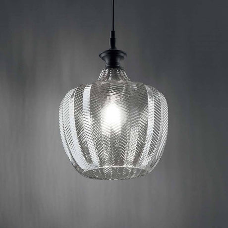 Lord glas pendel med elegant facetteret glas og moderne design.