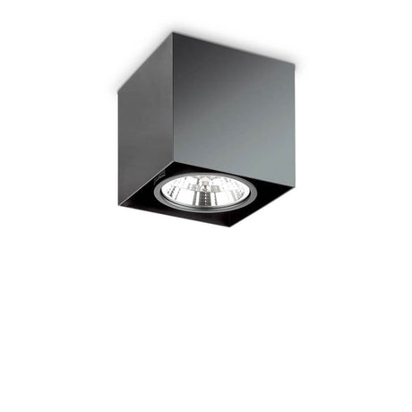 Mood surface-mounted light in a modern, square design with a cool finish.