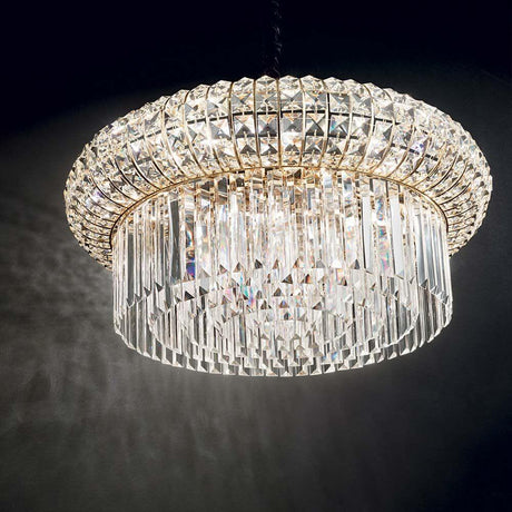 Nabucco crystal pendant light modern with glittering crystals and an elegant shape.