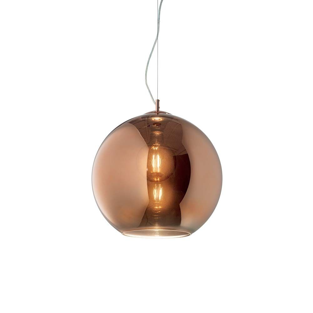 Pendelleuchte Ø 20cm in kupferner, runder Form, ideal für moderne Wohnräume und stilvolle Akzentbeleuchtung.