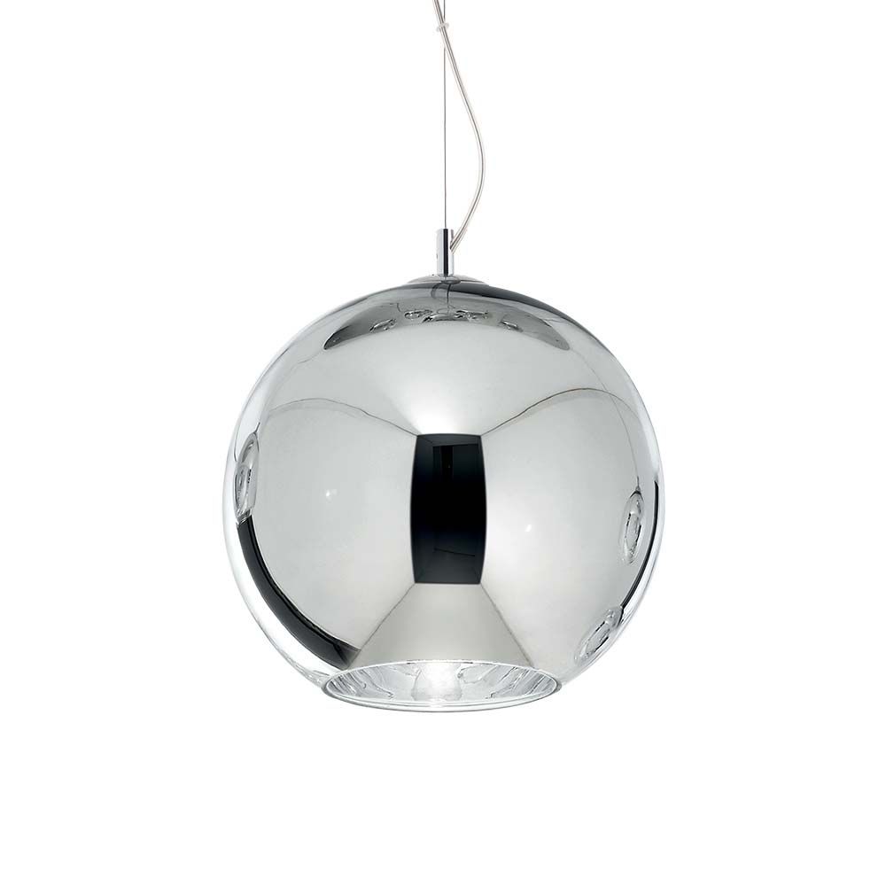 Pendelleuchte in glänzendem Chrom, Ø 40cm, moderne Beleuchtung für stilvolle Innenräume.