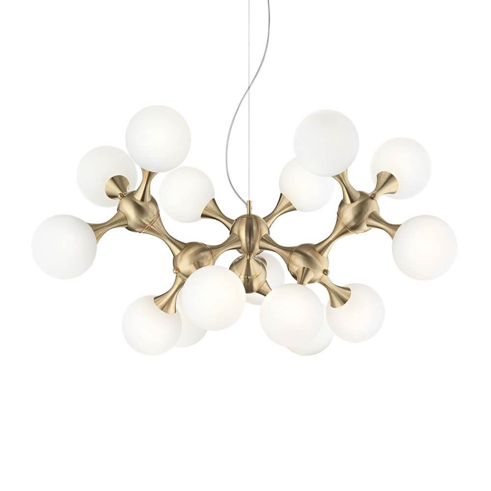 Nodi Pendelleuchte 15-flammig mit eleganten Kugelleuchten und modernem Design, ideal für stilvolle Innenräume.