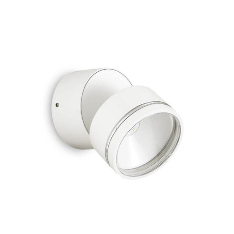 Omega LED Außen Wandstrahler in elegantem Weiß, perfekt für Außenbereich und Gartenbeleuchtung.