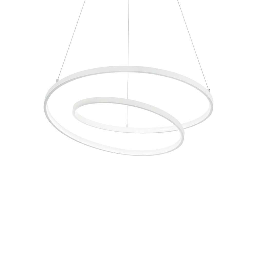 Oz LED Pendelleuchte Ø 60cm mit zwei geschwungenen Ringen in modernem Design.