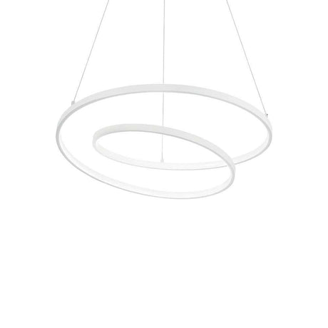 Oz LED Pendelleuchte Ø 60cm mit zwei geschwungenen Ringen in modernem Design.