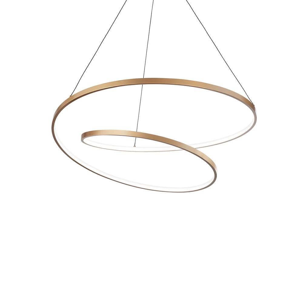 Oz LED Pendelleuchte Ø 60cm in modernem Design mit geschwungenen Lichtkreisen.