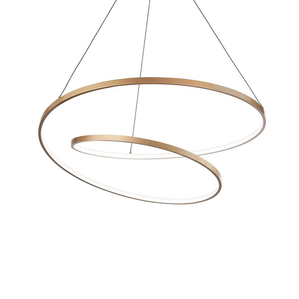 Elegante Oz LED Hängeleuchte mit modernem Design und goldfarbenem Rahmen, ideal für jeden Raum.