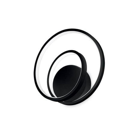 Applique murale Oz LED au design moderne avec deux luminaires circulaires en noir.