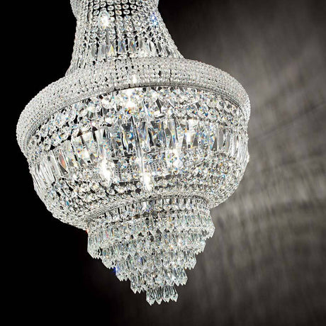Dubai pendel, 10 pærer. Chrome. Elegant krystallampe med et funklende design.