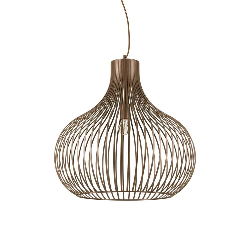 Pendelleuchte Onion Ø 60cm Braun in Braun mit luftiger Drahtoptik und modernem Design.