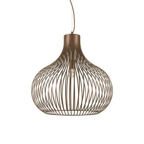Pendant light Onion Ø 60cm Brown in brown with airy wire look and modern design.