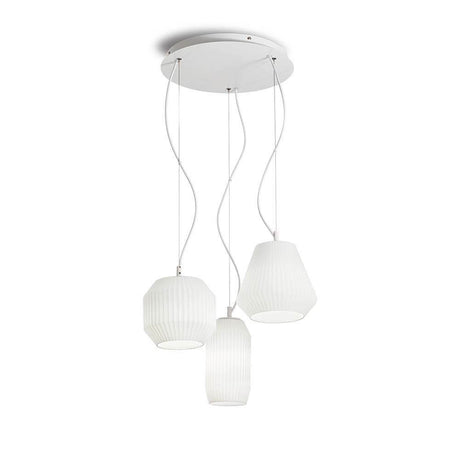 Lâmpada pendente origami 3-flame branco