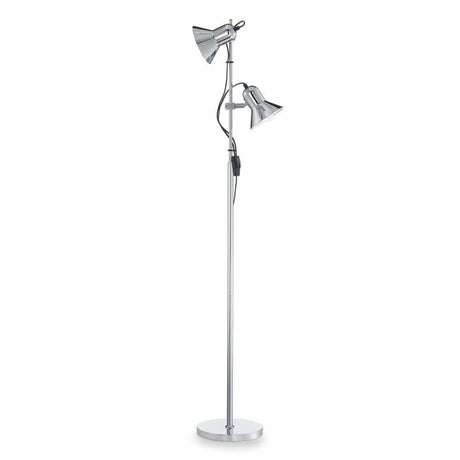 Stehleuchte Polly Pt2 Chrom mit zwei verstellbaren Lampenschirmen und schickem Chrom-Finish.