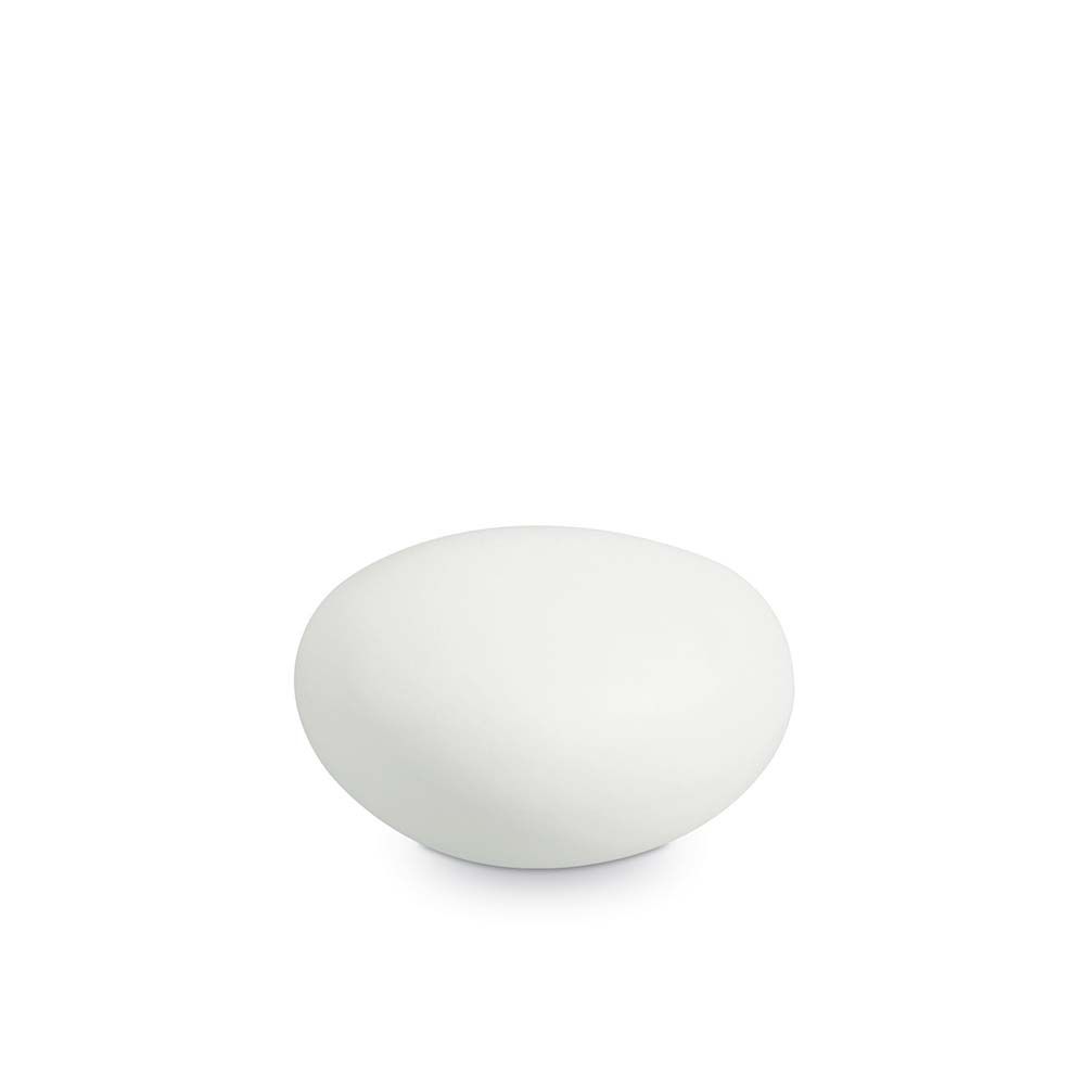 Bodenlampe Sasso Pt1 D40 in Form einer modernen weißen Lampe, stilvoll und minimalistisch.
