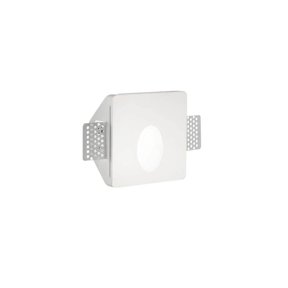 Walky LED Wand Einbaulampe Weiß mit quadratischem Design und modernen Einbauclips.