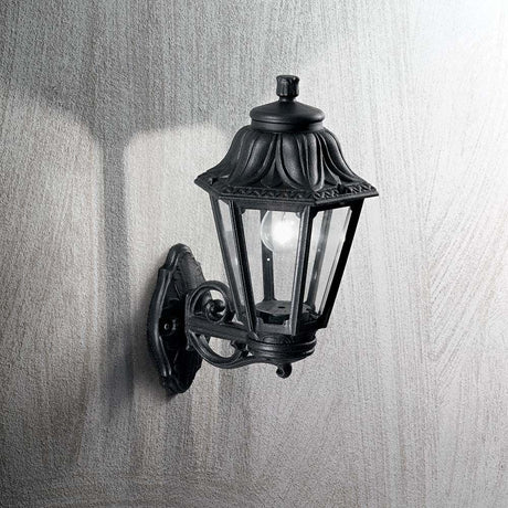 Wandleuchte Anna Ap1 Gross Schwarz in elegantem, schwarzem Design mit Klarglas für eine stilvolle Beleuchtung.