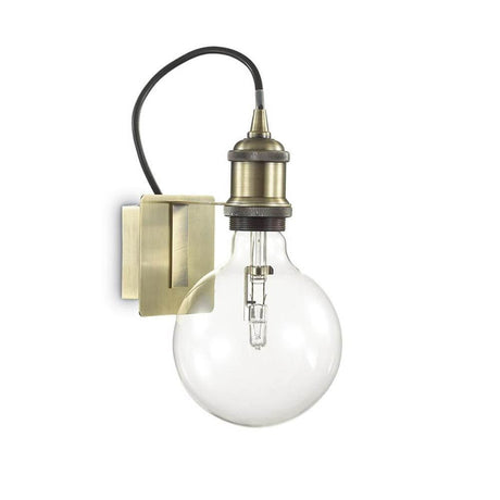 Wandleuchte Frida Ap1 Brüniert mit Glaskugel und brüniertem Metall, modern und elegant.
