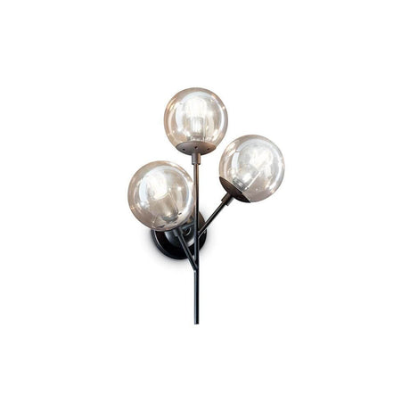 Kepler Ap3 wall light with three glass spheres on a black background for stylish lighting.