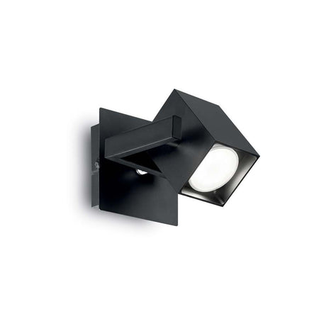 Wall light Mouse Ap1 black mounted on the wall, modern design in black.