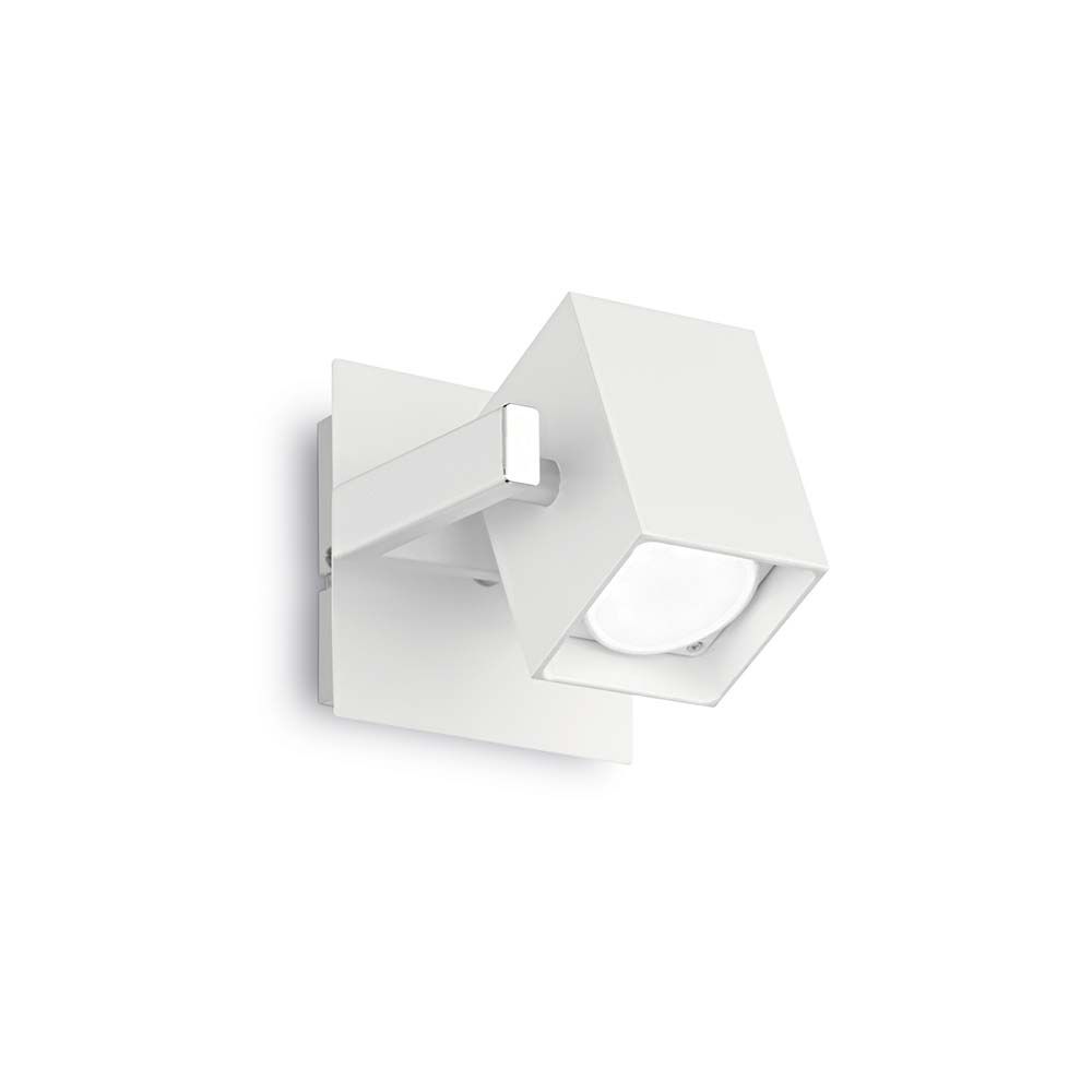 Wandleuchte Mouse Ap1 Weiß in modernem Design mit quadratischem Schirm und hochwertiger Beleuchtung.