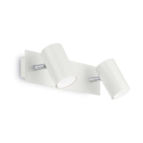 Wall light Spot Ap2 White with two adjustable spots on a slim wall bracket in a modern design.