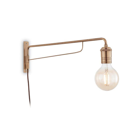 Wall light Triumph Ap1 with gold-colored wall arm and exposed light bulb.