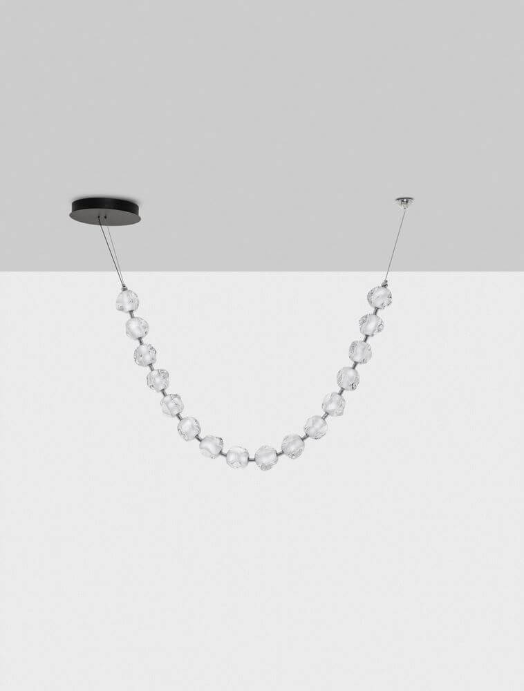 Ifos LED Deckenleuchte 16-flammig 3000K Schwarz, Chrom, elegantes modernes Design mit Kristall-Elementen.