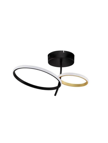 Imar LED Deckenleuchte 2-flammig Ø 51cm 3200K Schwarz, Gold