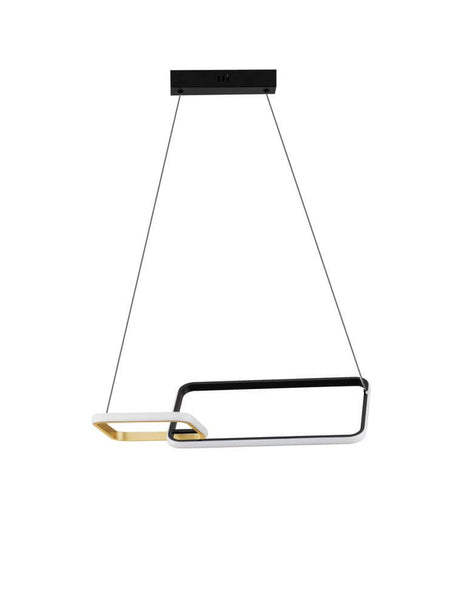 Lampada a ciondolo a led IMAR rettangolare 2-fila 3200k Nero, oro