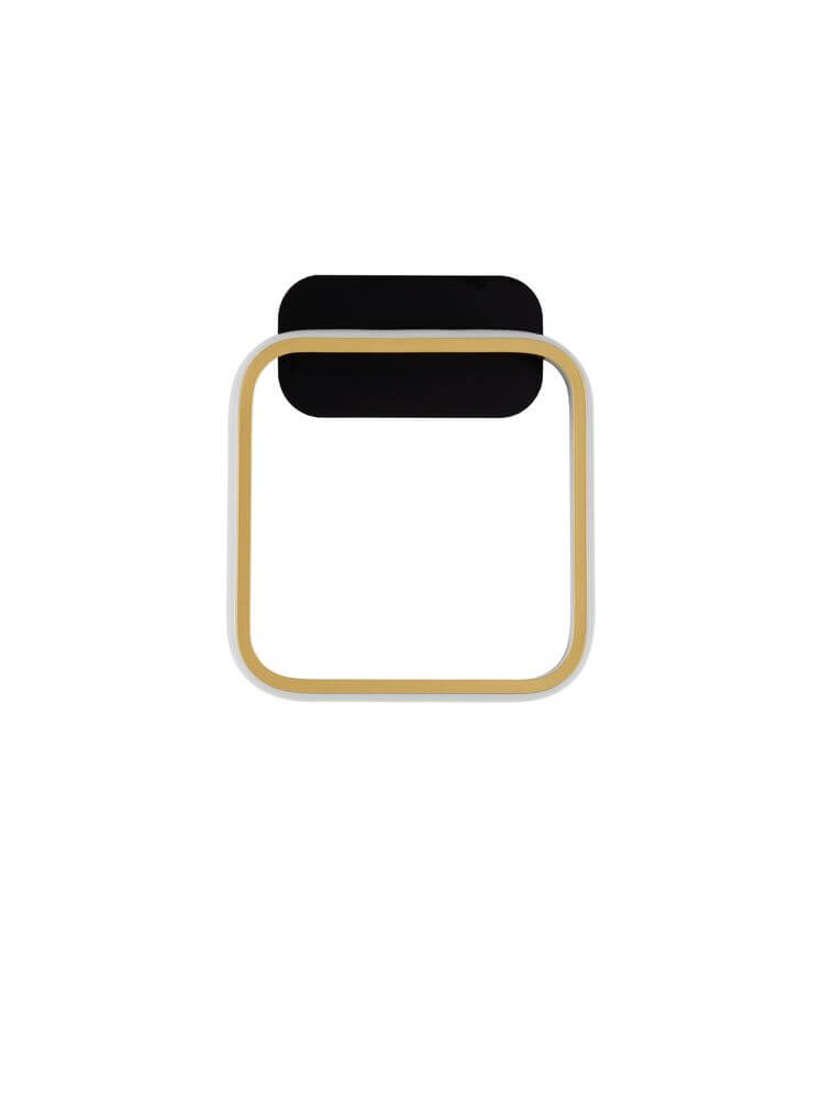 Imar LED Wandleuchte 3200K Schwarz, Gold, modernes Design mit goldfarbener Umrandung und schwarzem Element.