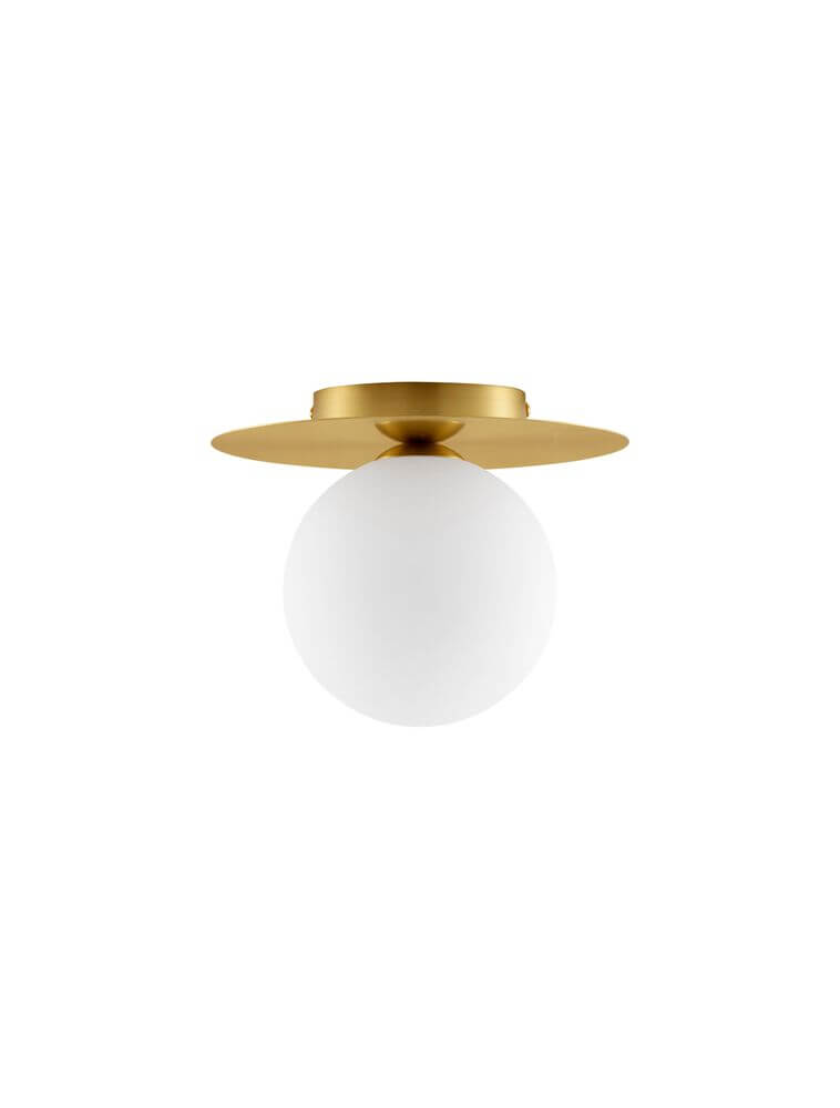 Indigo Deckenleuchte Gold, Weiß mit modernem Design und glamourösem Gold-Unterton.
