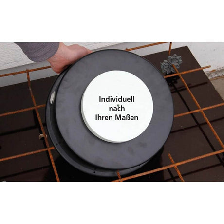 Individuelle Leuchten-Einbaudose XXL Ø 310mm für Betonbau in Anwendung, individuell nach Ihren Maßen.
