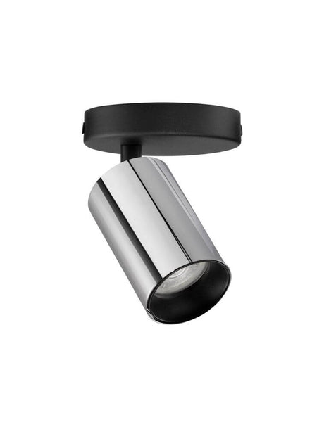 La luz de techo de inuse se mueve Ø 5.7 cm de negro, cromado