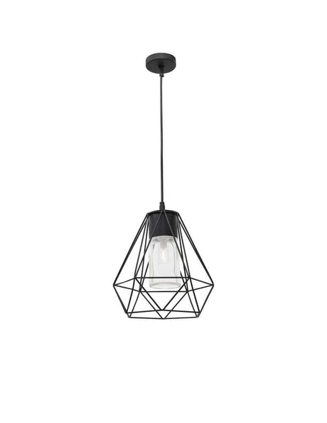 Isidora udendørs hængelampe sort IP54 - moderne aluminiumsglas udendørslampe med dekorativ skærm, ideel til terrasse eller entré