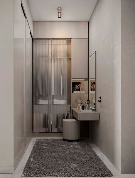 Plafonnier Ison GU10 Ø 15 cm dans une salle de bains moderne avec un aménagement élégant et une lumière claire.