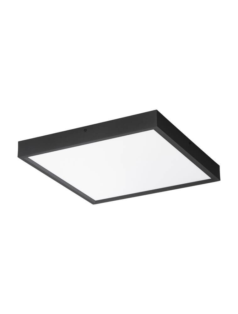 Itos LED Deckenleuchte 3000K in elegantem Schwarz, minimalistisches quadratisches Design und blendfreies Licht.